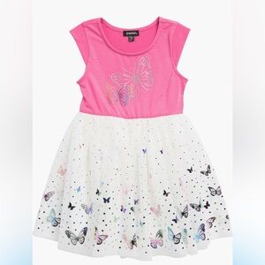 Zunie Pink and White Butterfly Dress